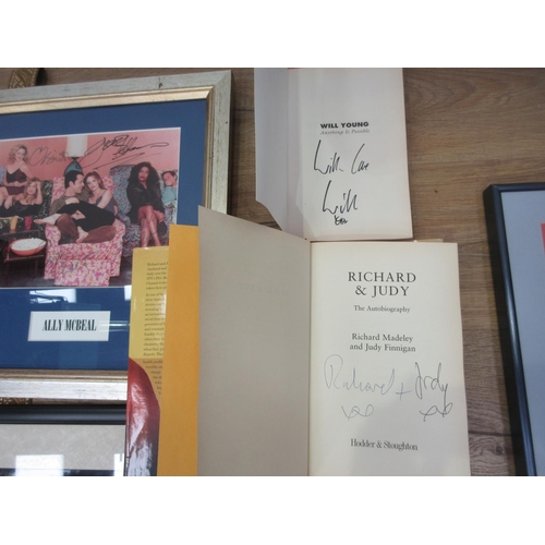 371 - Signed David Broome, Richard & Judy and Will Young Autobiographies, three signed Photographs Chinese... 