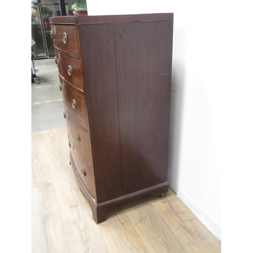 373 - An Edwardian mahogany and crossbanded Chest of five drawers 3ft 9in H x 2ft 6in W