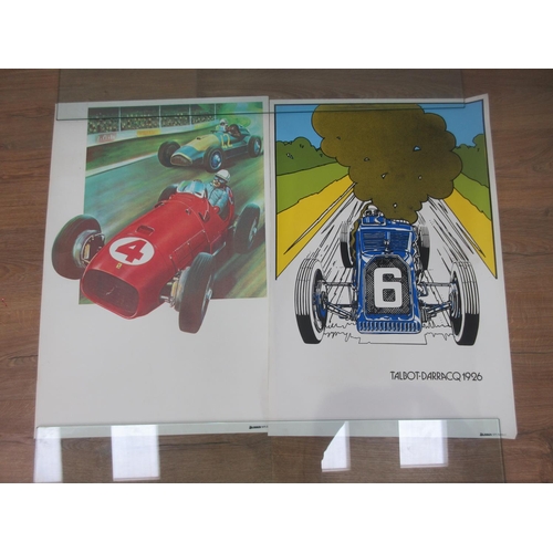 376 - A collection of unframed reproduction Motor Racing Posters , sizes c. 20 x 29 1/2 in (qty)