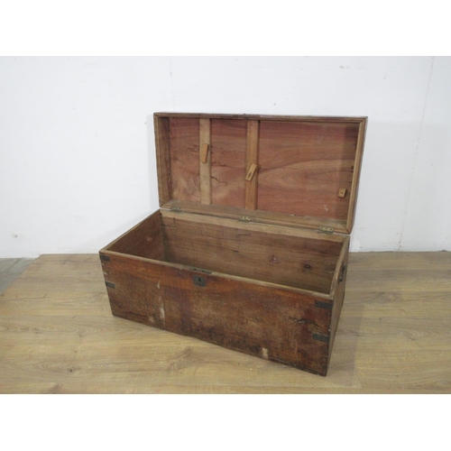 381 - A 19th Century camphorwood Chest with brass handles 3ft 2in W x 1ft 6in H