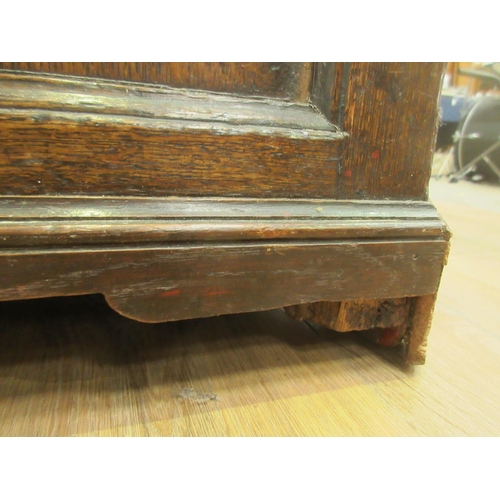 39 - An 18th Century oak Dresser and rack the upper section fitted pair of cupboard doors and six drawers... 