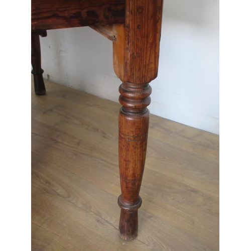 480 - A stained pine Haberdashery Table, mounted with brass measure, hinged compartment, fitted with singl... 