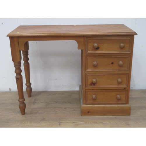 496 - A modern pine Desk fitted four drawers 3ft 5in W x 2ft 6in H