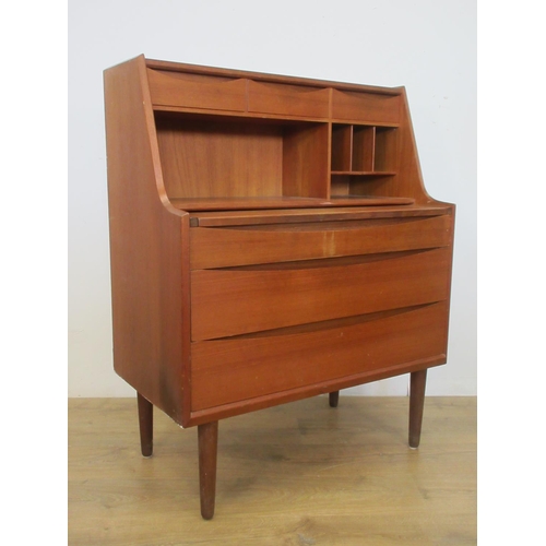 519 - A Kobberbeskyttet 1960's Danish teak Bureau/Dressing Table designed by Arne Vodder 3ft 6in H x 2ft 8... 