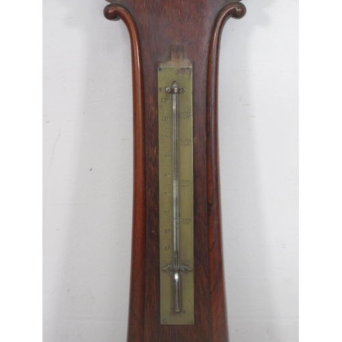 530 - A 19th Century rosewood cased banjo Barometer 3ft 1in