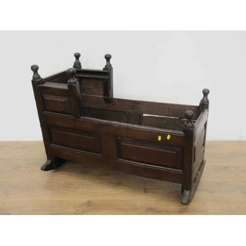 531 - A 17th Century panelled oak Welsh Cot 3ft 1in W x 2ft 4in H