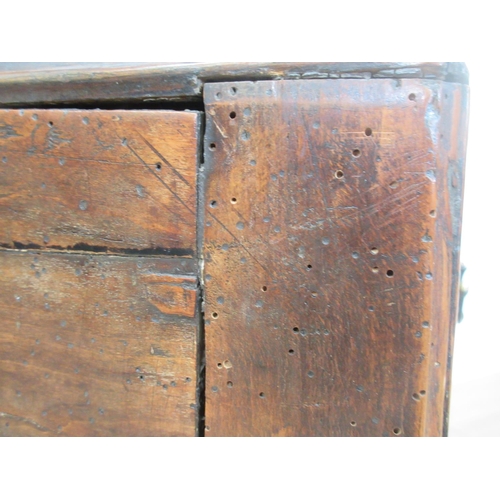 535 - An 18th Century fruitwood Clothes Press with Chest base fitted two drawers on later stand 5ft H x 2f... 