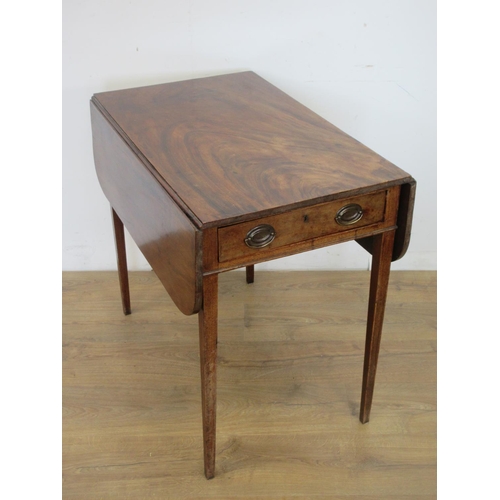 541 - A 19th Century mahogany Pembroke Table fitted end drawer on square cut supports 2ft 7in W x 2ft 4in ... 