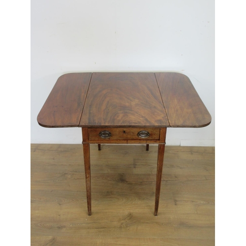 541 - A 19th Century mahogany Pembroke Table fitted end drawer on square cut supports 2ft 7in W x 2ft 4in ... 