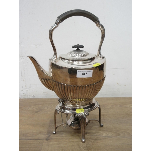 567 - A silver plated Spirit Kettle