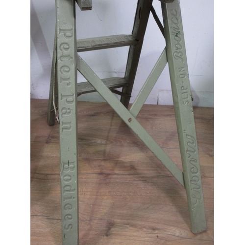 57 - A green painted 'Liberty Slip-on Bodices' set of Steps and a Simplex set of Step Ladders