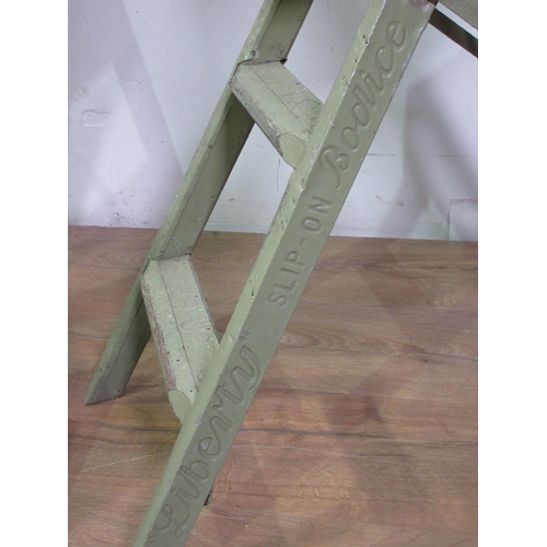 57 - A green painted 'Liberty Slip-on Bodices' set of Steps and a Simplex set of Step Ladders