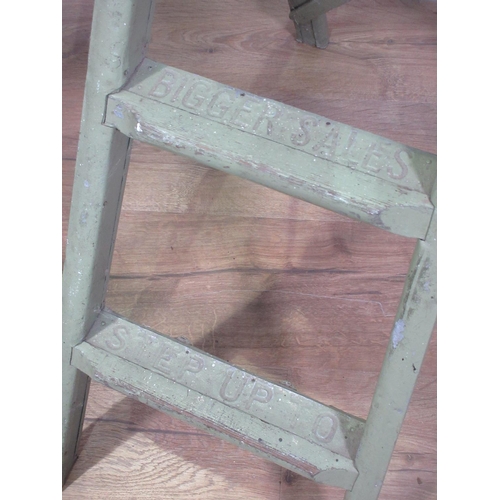 57 - A green painted 'Liberty Slip-on Bodices' set of Steps and a Simplex set of Step Ladders