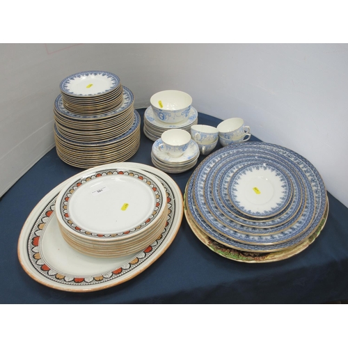 584 - A quantity of Cauldon Plates and Meat Plates, Crown Chelsea part Tea Service and a quantity of Tusca... 