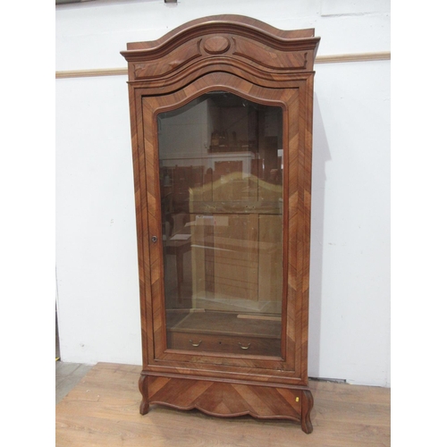 626 - A French 19th Century walnut Bookcase with single glazed door enclosing adjustable shelves 7ft 4in H... 