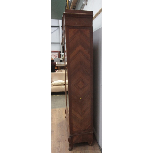 626 - A French 19th Century walnut Bookcase with single glazed door enclosing adjustable shelves 7ft 4in H... 