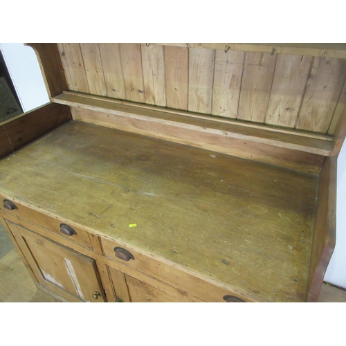 630 - A 19th Century Western/Northern Isles pine Dresser and rack fitted two drawers above two doors 6ft 7... 