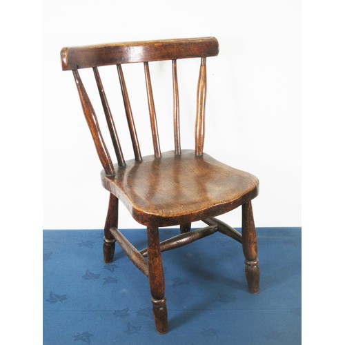 487 - A 19th Century ash and beech stick back Child's Chair 1ft 9in H