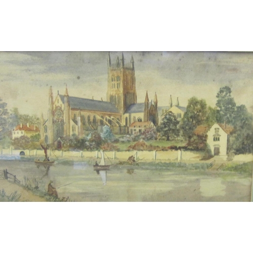 313 - ENGLISH SCHOOL, CIRCA 1900. Worcester, watercolour, 10 x 15in; a 19th Century watercolour depicting ... 