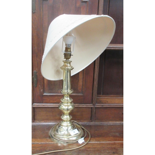 34 - A brass Table Lamp and shade, passed PAT test