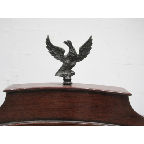 536 - A mahogany framed Dressing Mirror with eagle surmount on turned cheval frame 2ft 5in W x 2ft 3in H