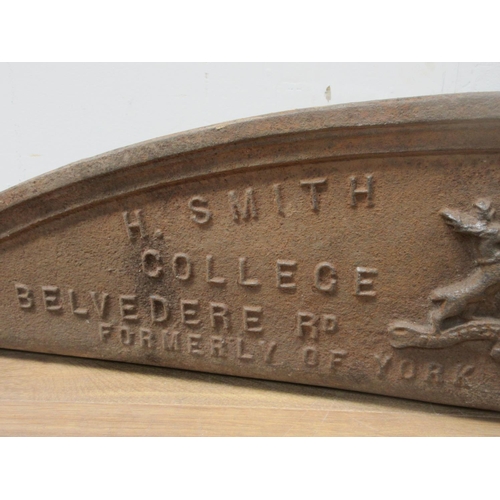 546 - A Victorian cast iron arched Plaque to H. Smith, College Street, Lambeth 3ft 8in W