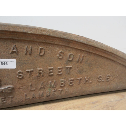 546 - A Victorian cast iron arched Plaque to H. Smith, College Street, Lambeth 3ft 8in W