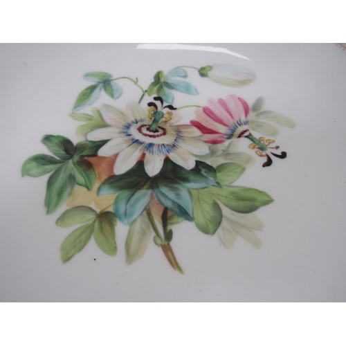 617 - A floral decorated Dessert Service and a silk Dress