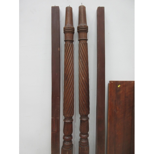 631 - A 19th Century mahogany Tester Bed with twisted columns