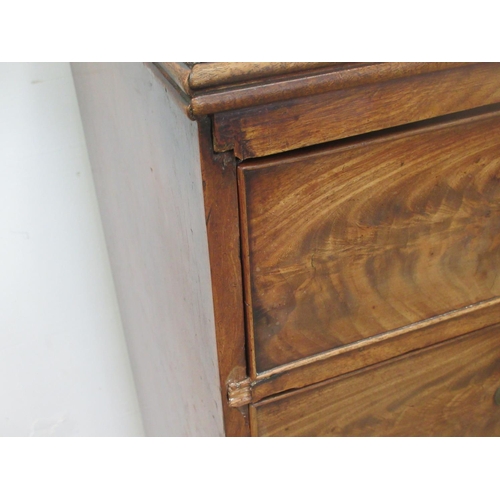 81 - A Georgian mahogany Chest of two short and three long drawers on splayed feet 3ft 6in W x 3ft 6in H