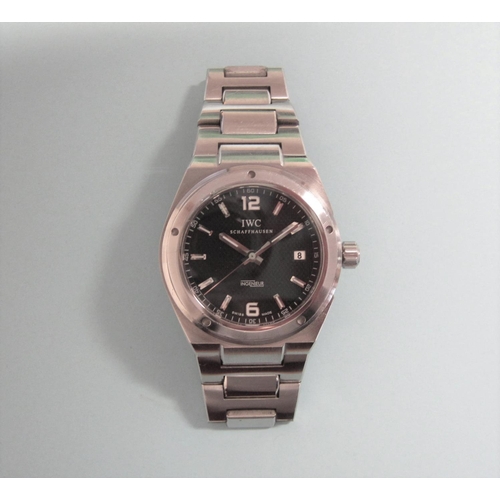 110 - *****WITHDRAWN*****

A gentleman's IWC SCHAFFHAUSEN INGENIEUR Automatic Wristwatch, the black textur... 