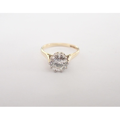 140 - A Diamond single stone Ring claw-set brilliant-cut stone, estimated 1.75cts, in 18ct gold, ring size... 