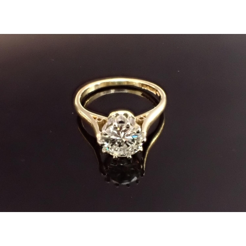 140 - A Diamond single stone Ring claw-set brilliant-cut stone, estimated 1.75cts, in 18ct gold, ring size... 