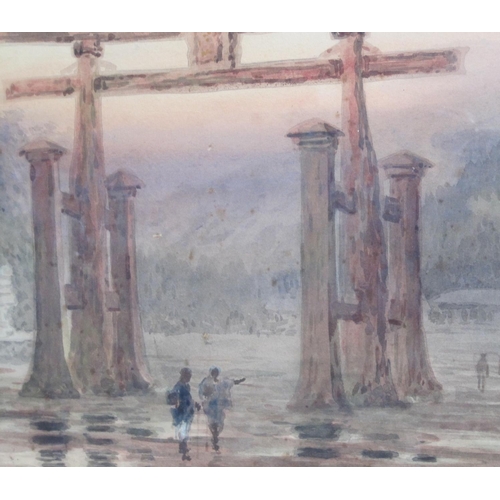 229 - YOKOUCHI GINNOSUKE (1870-1942). Miyajima Torii, signed 'Yokouchi' (lower right) watercolour, 13 x 20... 