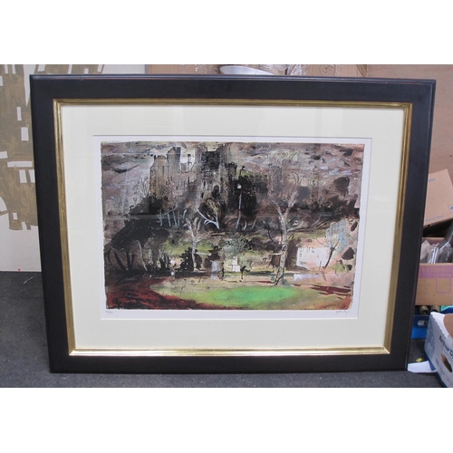 236 - JOHN PIPER CH. (1903-1992). Ludlow Castle, (Levinson 213), screenprint in colours, numbered 85/100 a... 