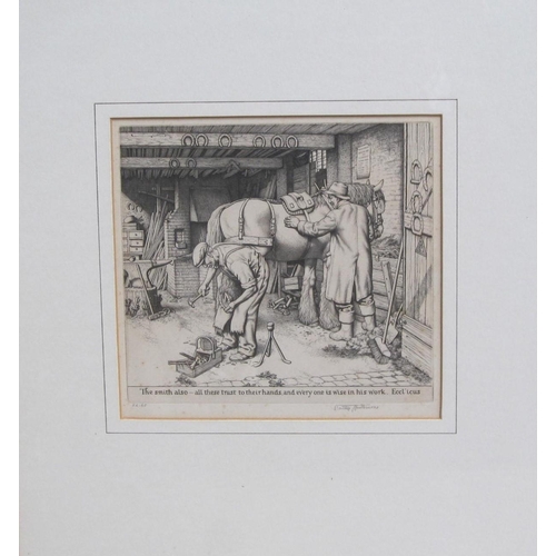 238 - STANLEY ANDERSON, C.B.E., R.A. (1884-1966). The Smith, engraving, signed 'Stanley Anderson' (on lowe... 