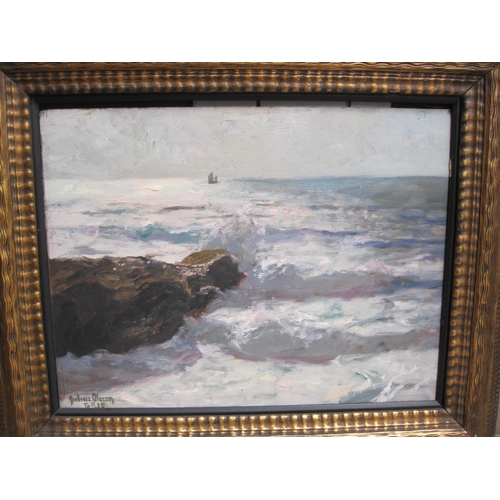 253 - JULIUS OLSSON R.A. (1864-1942). Breakers on a Shore, signed, 'Julius Olsson' (lower left) and inscri... 