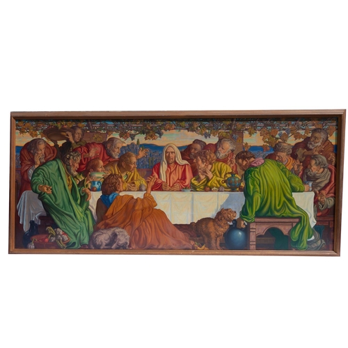 254 - ERNEST WALDRON WEST (1904-1994). 'The Last Supper', oil on canvas, 72 x 178 1/2in.  The painting is ... 