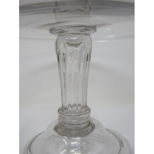 265 - A late 18th Century glass Comport with raised rim and folded foot, 7in High x 12 in Diameter