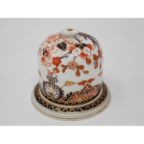 267 - A Crown Derby domed Match Striker with floral Imari coloured decoration, small chip to interior of l... 