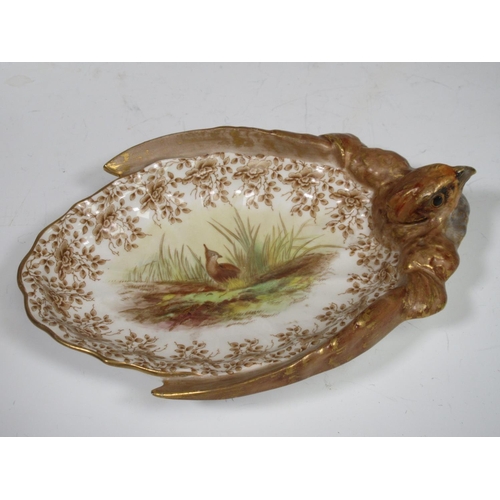 272A - A Royal Worcester service painted individual scenes with gamebirds, viz: Oval Platter with pheasant ... 