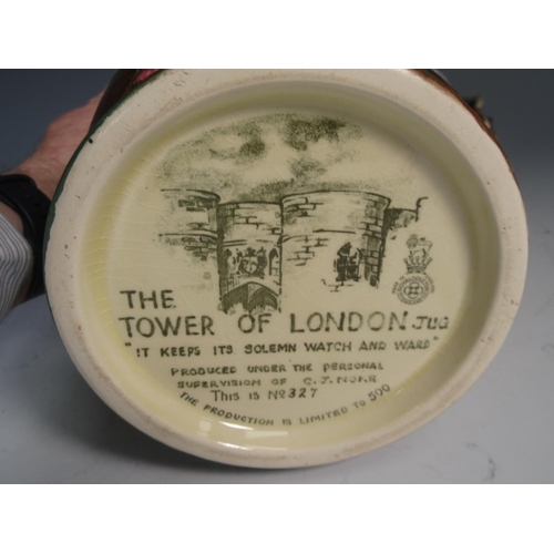 284 - A limited edition Royal Doulton 'The Tower of London' Jug, number 327 of 500, designed by Charles J.... 