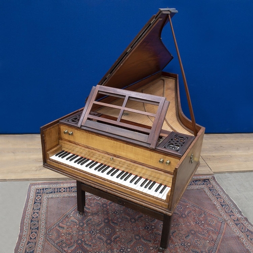 339 - An 18th Century Harpsichord by Jacobus and Abraham Kirckman, London 1787, a single manual in mahogan... 