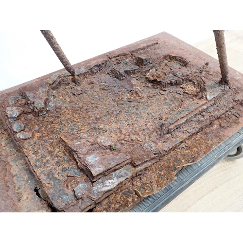 377 - WALENTY PYTEL; A metal sculpture of a Carrion Crow on square metal base 4ft 3in H (some repairs). Pr... 