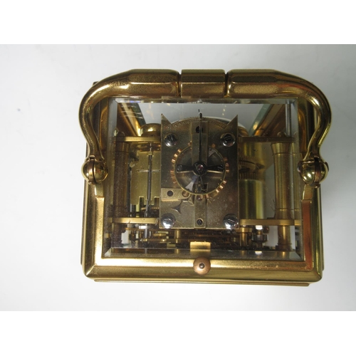 394 - A 19th Century repeater Carriage Clock by Drocourt, stamped 8158 and DC to the backplate, with lower... 