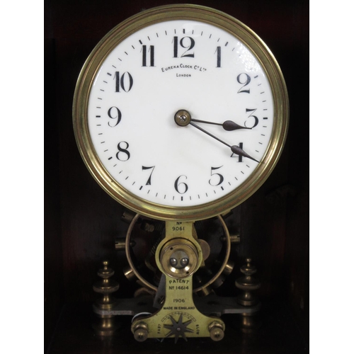 401 - A Eureka electric Mantel Clock No.9061, Patent No.14614 1906 in mahogany case 15in H x 11in W