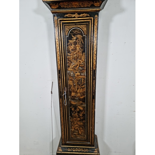 403 - A Georgian lacquered Longcase Clock, C.1720, by Daniel Delander having running duration of one month... 