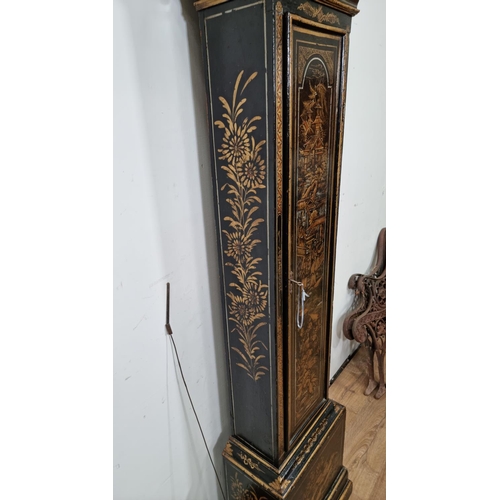 403 - A Georgian lacquered Longcase Clock, C.1720, by Daniel Delander having running duration of one month... 