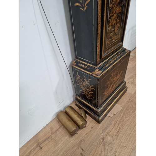 403 - A Georgian lacquered Longcase Clock, C.1720, by Daniel Delander having running duration of one month... 