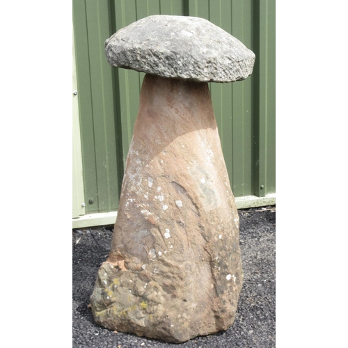 417 - An antique sandstone Staddle Stone 3ft 6in H x 1ft 8in D